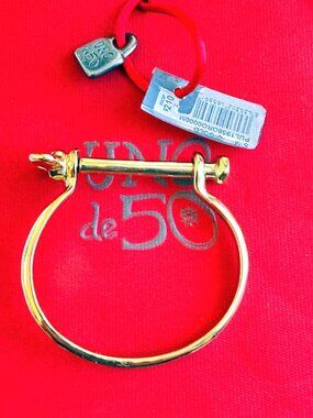 UNOde50 Metamorphosis Gold Bangle Sculptural Statement Piece NWT Sz S Orig $210